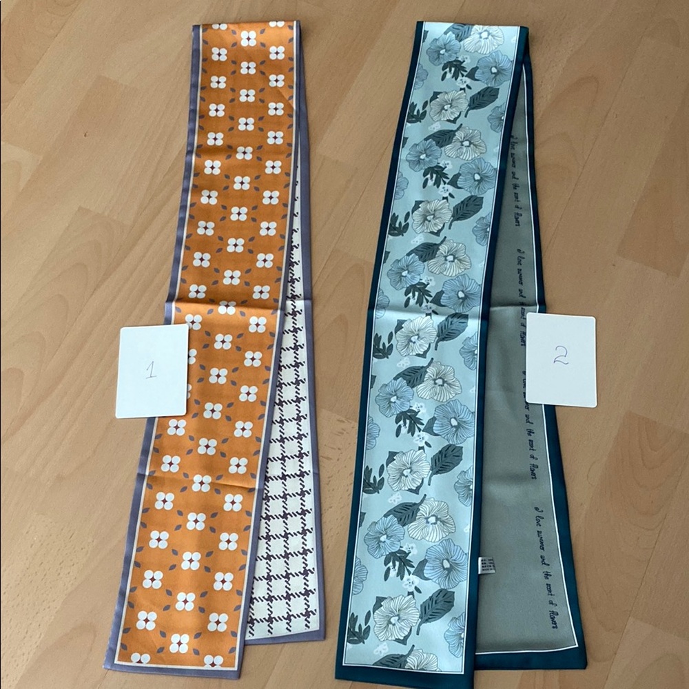 2 floral and Geometric Patterned twillies